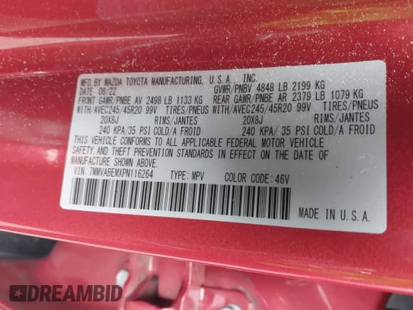 ✅ 2023 Mazda CX-50 S Premium Plus • VIN: 7MMVABEMXPN116264 • Lot: 42382554. Wystawiony na IAAI z przebiegiem 31 207 mil. Bezpłatny archiwum sprzedaży aukcyjnych z USA i szczegółowy raport historii pojazdu na DreamBid. Zdjęcie 9.