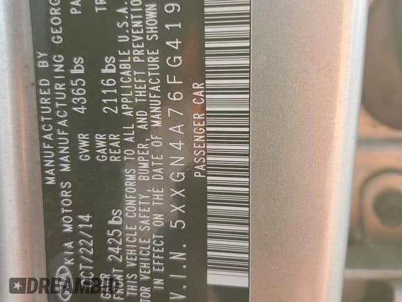 ✅ 2015 Kia Optima EX • VIN: 5XXGN4A76FG419755 • Lot: 93214895. Wystawiony na Copart z przebiegiem 196 258 mil. Bezpłatny archiwum sprzedaży aukcyjnych z USA i szczegółowy raport historii pojazdu na DreamBid. Zdjęcie 13.