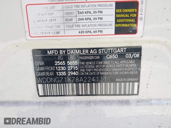 ✅ 2008 Mercedes-Benz S 550 • VIN: WDDNG71X78A224111 • Lot: 42886427. Wystawiony na IAAI z przebiegiem 49 151 mil. Bezpłatny archiwum sprzedaży aukcyjnych z USA i szczegółowy raport historii pojazdu na DreamBid. Zdjęcie 9.