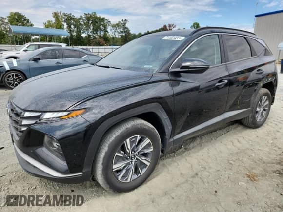 2023 Hyundai Tucson Blue z VIN KM8JBCA18PU084879, wystawiony jako Copart lot #71151435 z przebiegiem 13 377 mil mil oraz Szkoda całkowita • Salvage title. Historia ofert i sprzedaży dostępna na DreamBid. Obrazek 1.