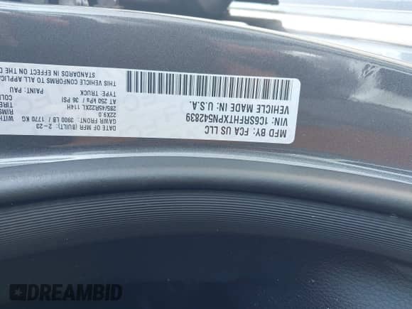 2023 Ram 1500 Limited z VIN 1C6SRFHTXPN542839, wystawiony jako IAAI lot #43299999 z przebiegiem 29 442 mil mil oraz . Historia ofert i sprzedaży dostępna na DreamBid. Obrazek 9.