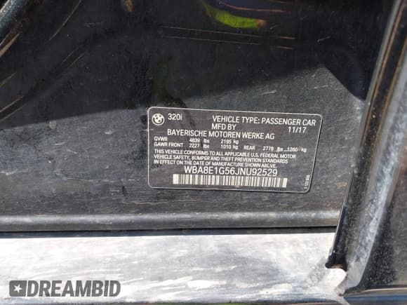✅ 2018 BMW 3 Series 320i • VIN: WBA8E1G56JNU92529 • Lot: 42712310. Wystawiony na IAAI z przebiegiem 154 596 mil. Bezpłatny archiwum sprzedaży aukcyjnych z USA i szczegółowy raport historii pojazdu na DreamBid. Zdjęcie 9.