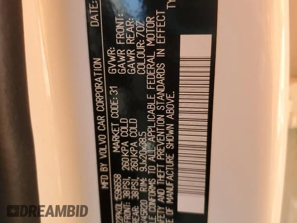 ✅ 2020 Volvo XC90 Momentum • VIN: YV4A22PK0L1596658 • Lot: 52919635. Listed on Copart with 57,289 mi. Free auction sales archive from the USA and detailed vehicle history report at DreamBid. Image 16.