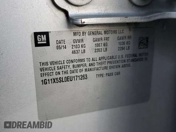 ✅ 2014 Chevrolet Impala LS • VIN: 1G11X5SL0EU171263 • Лот: 69288514. Опубликован ранее на Copart с пробегом 150 361 миль. Бесплатный доступ к архиву аукционных продаж из США и подробный отчёт об истории автомобиля на DreamBid. Изображение 13.