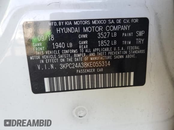 ✅ 2019 Hyundai Accent SE • VIN: 3KPC24A38KE055314 • Лот: 75293724. Опубликован ранее на Copart с пробегом 56 582 миль. Бесплатный доступ к архиву аукционных продаж из США и подробный отчёт об истории автомобиля на DreamBid. Изображение 13.