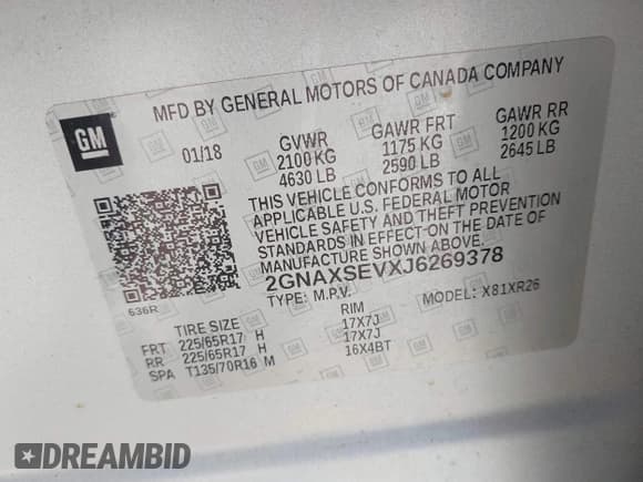 ✅ 2018 Chevrolet Equinox LT • VIN: 2GNAXSEVXJ6269378 • Лот: 43462632. Опубликован ранее на IAAI с пробегом 160 116 миль. Бесплатный доступ к архиву аукционных продаж из США и подробный отчёт об истории автомобиля на DreamBid. Изображение 9.