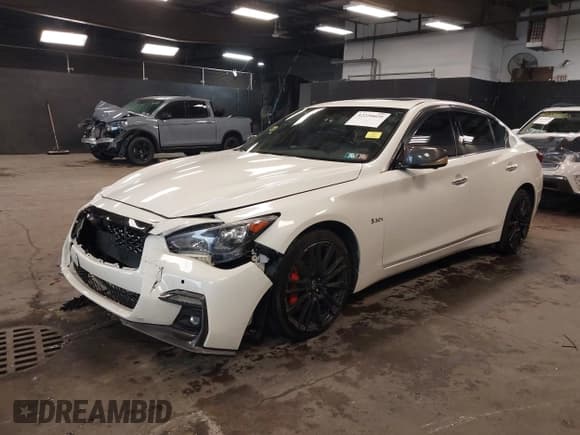 ✅ 2020 Infiniti Q50 Red Sport 400 • VIN: JN1FV7AR9LM660314 • Lot: 42220029. Listed on IAAI with 65,779 mi. Free auction sales archive from the USA and detailed vehicle history report at DreamBid. Image 2.