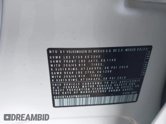 ✅ 2023 Volkswagen Tiguan SE R-Line Black • VIN: 3VVCB7AXXPM004545 • Лот: 42603638. Опубликован ранее на IAAI с пробегом 36 734 миль. Бесплатный доступ к архиву аукционных продаж из США и подробный отчёт об истории автомобиля на DreamBid. Изображение 9.