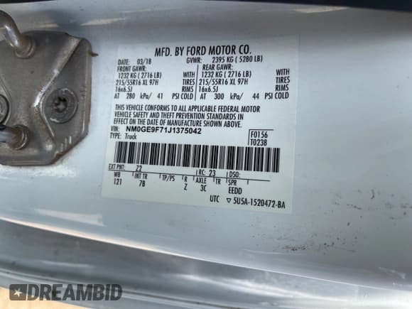 ✅ 2018 Ford Transit Connect XLT • VIN: NM0GE9F71J1375042 • Lot: 64799455. Listed on Copart with 212,159 mi. Free auction sales archive from the USA and detailed vehicle history report at DreamBid. Image 10.