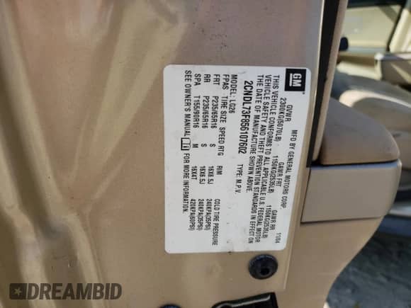 2005 Chevrolet Equinox LT z VIN 2CNDL73F856107602, wystawiony jako Copart lot #71632674 z przebiegiem 149 795 mil mil oraz Czysty tytuł • Clean title. Historia ofert i sprzedaży dostępna na DreamBid. Obrazek 13.