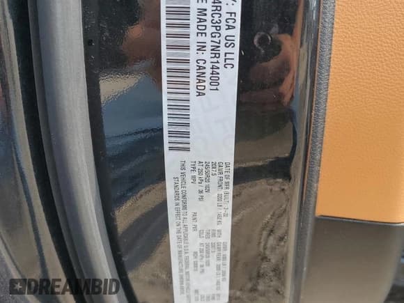 ✅ 2022 Chrysler Pacifica Pinnacle • VIN: 2C4RC3PG7NR144001 • Лот: 64802224. Опубликован ранее на Copart с пробегом 28 289 миль. Бесплатный доступ к архиву аукционных продаж из США и подробный отчёт об истории автомобиля на DreamBid. Изображение 14.