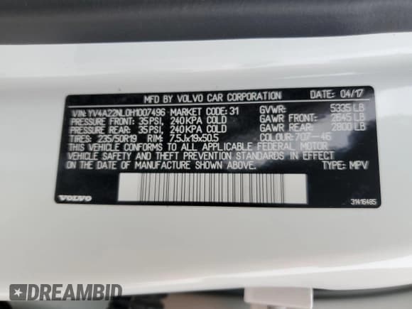 ✅ 2017 Volvo V90 • VIN: YV4A22NL0H1007496 • Лот: 44589014. Опубликован ранее на Copart с пробегом 26 340 миль. Бесплатный доступ к архиву аукционных продаж из США и подробный отчёт об истории автомобиля на DreamBid. Изображение 12.