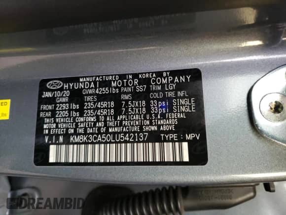 2020 Hyundai Kona Limited с VIN KM8K3CA50LU542137, выставлен на аукционе Copart как лот 71303652 с пробегом 7 416 миль миль и . История ставок и продаж доступна на DreamBid. Изображение 13.