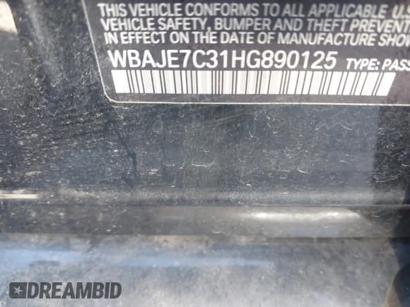 ✅ 2017 BMW 5 Series 540i xDrive • VIN: WBAJE7C31HG890125 • Lot: 43471719. Listed on IAAI with 60,462 mi. Free auction sales archive from the USA and detailed vehicle history report at DreamBid. Image 9.