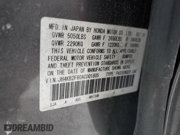 ✅ 2010 Acura RL Technology • VIN: JH4KB2F60AC001805 • Лот: 46323345. Опубликован ранее на Copart с пробегом 123 986 миль. Бесплатный доступ к архиву аукционных продаж из США и подробный отчёт об истории автомобиля на DreamBid. Изображение 15.