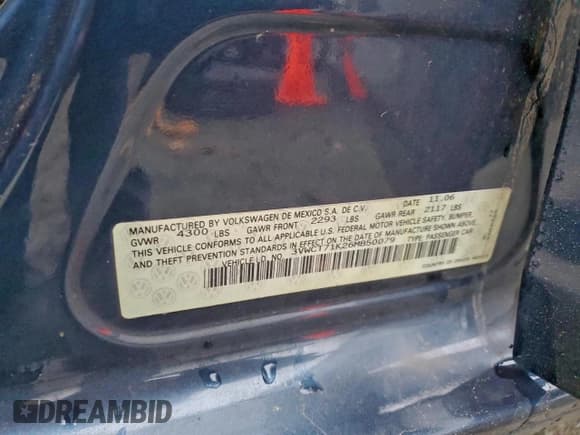 ✅ 2006 Volkswagen Jetta Edition • VIN: 3VWCT71K26M850079 • Lot: 94300985. Listed on Copart with 192,768 mi. Free auction sales archive from the USA and detailed vehicle history report at DreamBid. Image 12.