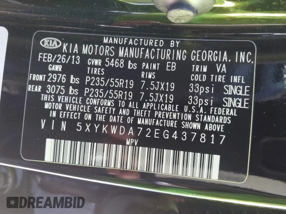 ✅ 2014 Kia Sorento SX Limited • VIN: 5XYKWDA72EG437817 • Lot: 42853088. Wystawiony na IAAI z przebiegiem 91 386 mil. Bezpłatny archiwum sprzedaży aukcyjnych z USA i szczegółowy raport historii pojazdu na DreamBid. Zdjęcie 9.