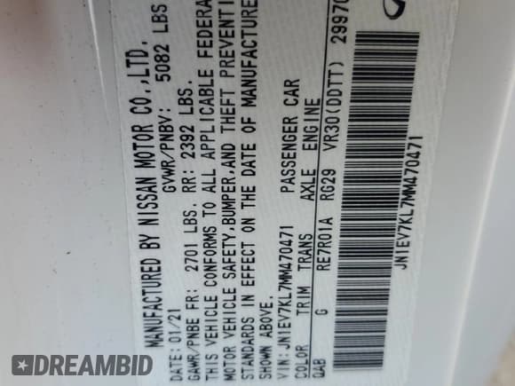 ✅ 2021 Infiniti Q60 Luxe • VIN: JN1EV7KL7MM470471 • Lot: 86518464. Listed on Copart with 48,671 mi. Free auction sales archive from the USA and detailed vehicle history report at DreamBid. Image 12.