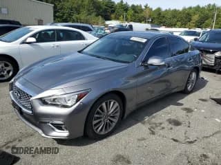 ✅ 2021 Infiniti Q50 Luxe • VIN: JN1EV7BR9MM752101 • Lot: 82104985. Wystawiony na Copart z przebiegiem 54 926 mil. Bezpłatny archiwum sprzedaży aukcyjnych z USA i szczegółowy raport historii pojazdu na DreamBid. Zdjęcie 1.
