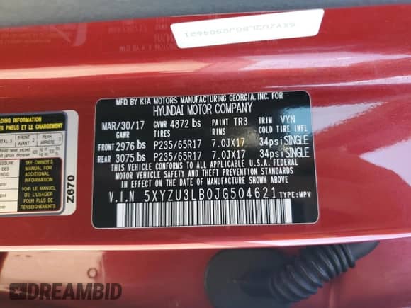 ✅ 2018 Hyundai Santa Fe 2.4L • VIN: 5XYZU3LB0JG504621 • Lot: 86828265. Wystawiony na Copart z przebiegiem 42 191 mil. Bezpłatny archiwum sprzedaży aukcyjnych z USA i szczegółowy raport historii pojazdu na DreamBid. Zdjęcie 14.