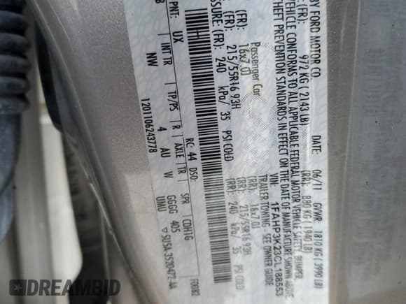 ✅ 2012 Ford Focus SE • VIN: 1FAHP3K23CL188553 • Lot: 93265285. Wystawiony na Copart z przebiegiem 63 010 mil. Bezpłatny archiwum sprzedaży aukcyjnych z USA i szczegółowy raport historii pojazdu na DreamBid. Zdjęcie 12.