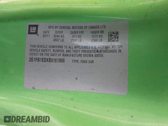 ✅ 2011 Chevrolet Camaro 1LT • VIN: 2G1FB1EDXB9161866 • Lot: 43741313. Wystawiony na IAAI z przebiegiem Nie podano. Bezpłatny archiwum sprzedaży aukcyjnych z USA i szczegółowy raport historii pojazdu na DreamBid. Zdjęcie 7.