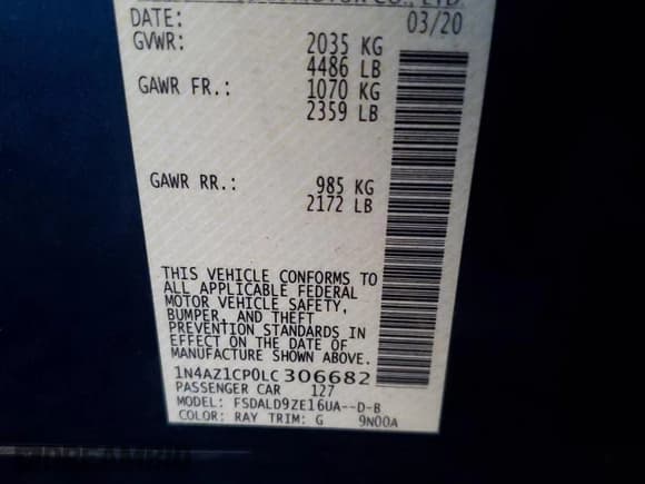 ✅ 2020 Nissan LEAF SV • VIN: 1N4AZ1CP0LC306682 • Lot: 42993415. Listed on Copart with 31,367 mi. Free auction sales archive from the USA and detailed vehicle history report at DreamBid. Image 15.