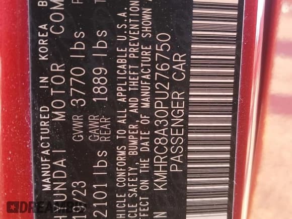 ✅ 2023 Hyundai Venue Limited • VIN: KMHRC8A30PU276750 • Lot: 88676275. Listed on Copart with 21,490 mi. Free auction sales archive from the USA and detailed vehicle history report at DreamBid. Image 13.