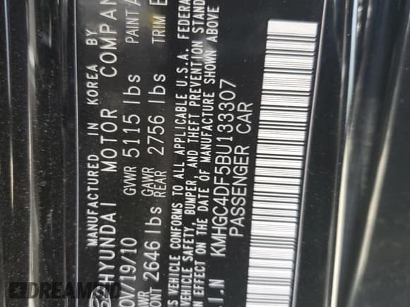 ✅ 2011 Hyundai Genesis • VIN: KMHGC4DF5BU133307 • Лот: 87306195. Опубликован ранее на Copart с пробегом 238 616 миль. Бесплатный доступ к архиву аукционных продаж из США и подробный отчёт об истории автомобиля на DreamBid. Изображение 12.