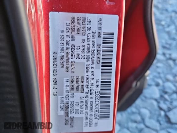 ✅ 2019 Mazda CX-9 Grand Touring • VIN: JM3TCBDY3K0322805 • Лот: 84746905. Опубликован ранее на Copart с пробегом 94 565 миль. Бесплатный доступ к архиву аукционных продаж из США и подробный отчёт об истории автомобиля на DreamBid. Изображение 13.