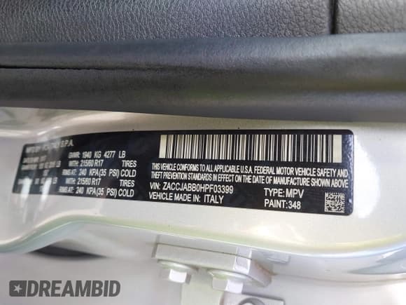 ✅ 2017 Jeep Renegade Altitude • VIN: ZACCJABB0HPF03399 • Lot: 42204522. Wystawiony na IAAI z przebiegiem 60 100 mil. Bezpłatny archiwum sprzedaży aukcyjnych z USA i szczegółowy raport historii pojazdu na DreamBid. Zdjęcie 9.