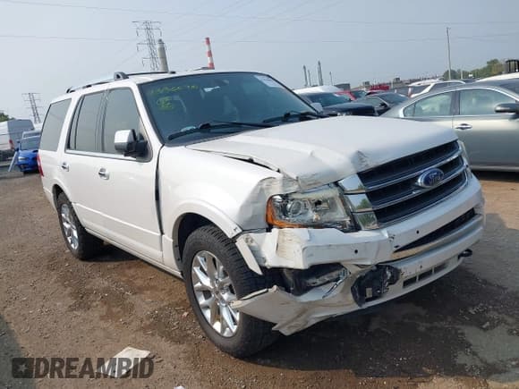 ✅ 2016 Ford Expedition Limited • VIN: 1FMJU2AT5GEF20314 • Lot: 43136090. Listed on IAAI with 124,166 mi. Free auction sales archive from the USA and detailed vehicle history report at DreamBid. Image 1.