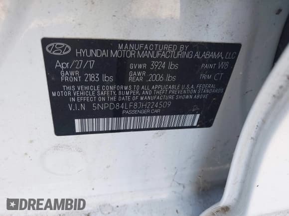 ✅ 2018 Hyundai Elantra SEL • VIN: 5NPD84LF8JH224509 • Lot: 43626514. Listed on IAAI with 23,847 mi. Free auction sales archive from the USA and detailed vehicle history report at DreamBid. Image 9.