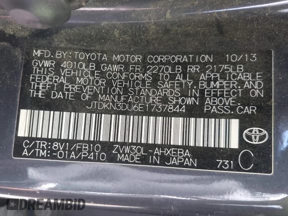 ✅ 2014 Toyota Prius Four • VIN: JTDKN3DU6E1737844 • Lot: 43063587. Wystawiony na IAAI z przebiegiem 244 353 mil. Bezpłatny archiwum sprzedaży aukcyjnych z USA i szczegółowy raport historii pojazdu na DreamBid. Zdjęcie 9.