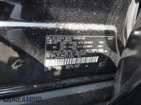 ✅ 2024 Toyota Venza LE • VIN: JTEAAAAH7RJ175408 • Lot: 41857759. Listed on IAAI with 6,497 mi. Free auction sales archive from the USA and detailed vehicle history report at DreamBid. Image 9.