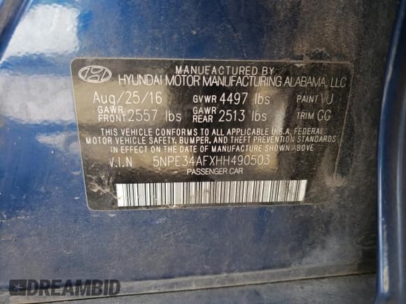 ✅ 2017 Hyundai Sonata Sport • VIN: 5NPE34AFXHH490503 • Лот: 71176392. Опубликован ранее на Copart с пробегом 108 844 миль. Бесплатный доступ к архиву аукционных продаж из США и подробный отчёт об истории автомобиля на DreamBid. Изображение 14.