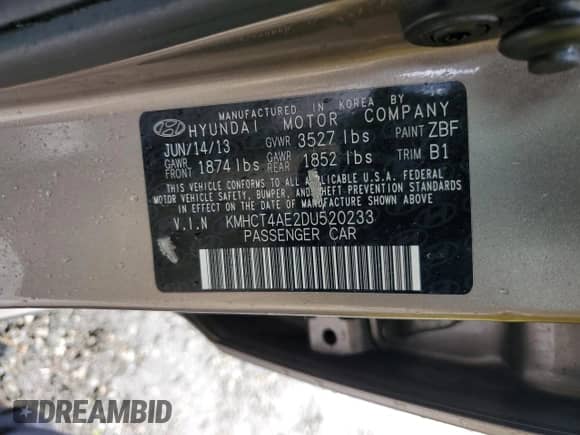2013 Hyundai Accent GLS с VIN KMHCT4AE2DU520233, выставлен на аукционе Copart как лот 86275925 с пробегом 113 518 миль миль и Списание • Salvage title. История ставок и продаж доступна на DreamBid. Изображение 12.