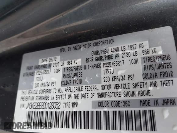 ✅ 2013 Mazda CX-5 Sport • VIN: JM3KE2BE8D0128062 • Lot: 43729276. Wystawiony na IAAI z przebiegiem 134 095 mil. Bezpłatny archiwum sprzedaży aukcyjnych z USA i szczegółowy raport historii pojazdu na DreamBid. Zdjęcie 9.