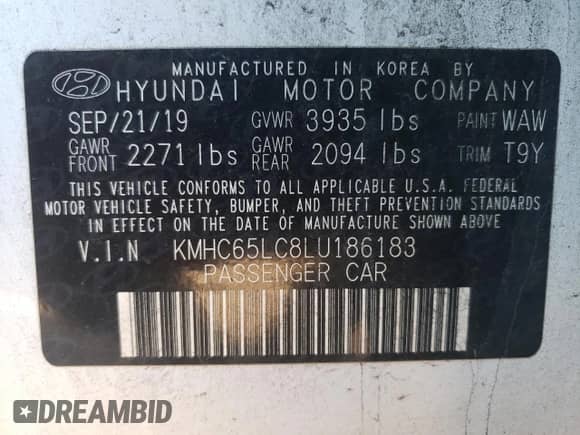 2020 Hyundai Ioniq Blue с VIN KMHC65LC8LU186183, выставлен на аукционе Copart как лот 67029394 с пробегом 104 601 миль миль и На запчасти • Non repairable. История ставок и продаж доступна на DreamBid. Изображение 15.