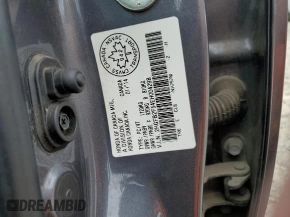 ✅ 2014 Honda Civic LX • VIN: 2HGFB2F54EH004298 • Lot: 69480145. Wystawiony na Copart z przebiegiem 88 739 mil. Bezpłatny archiwum sprzedaży aukcyjnych z USA i szczegółowy raport historii pojazdu na DreamBid. Zdjęcie 12.