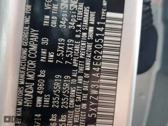 2014 Hyundai Santa Fe z VIN 5XYZW3LA4EG205141, wystawiony jako Copart lot #65400145 z przebiegiem 135 224 mil mil oraz Szkoda całkowita • Salvage title. Historia ofert i sprzedaży dostępna na DreamBid. Obrazek 13.