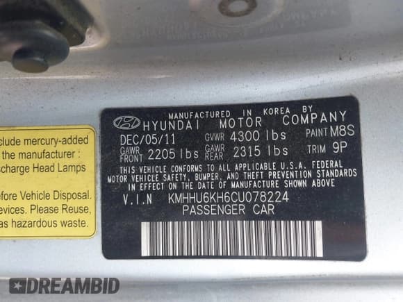 ✅ 2012 Hyundai Genesis Coupe Grand Touring • VIN: KMHHU6KH6CU078224 • Lot: 42296970. Wystawiony na IAAI z przebiegiem 219 828 mil. Bezpłatny archiwum sprzedaży aukcyjnych z USA i szczegółowy raport historii pojazdu na DreamBid. Zdjęcie 9.