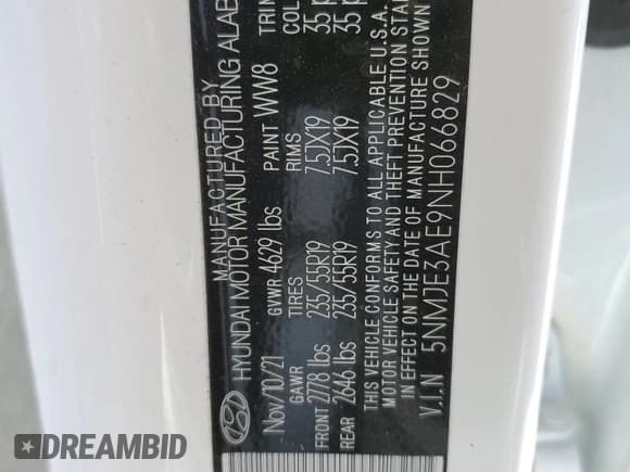 ✅ 2022 Hyundai Tucson Limited • VIN: 5NMJE3AE9NH066829 • Lot: 44516633. Wystawiony na Copart z przebiegiem 17 662 mil. Bezpłatny archiwum sprzedaży aukcyjnych z USA i szczegółowy raport historii pojazdu na DreamBid. Zdjęcie 13.