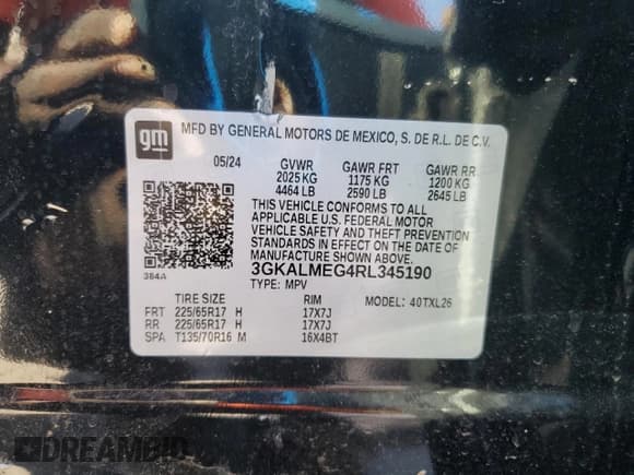 ✅ 2024 GMC Terrain SLE • VIN: 3GKALMEG4RL345190 • Lot: 86821775. Wystawiony na Copart z przebiegiem 25 879 mil. Bezpłatny archiwum sprzedaży aukcyjnych z USA i szczegółowy raport historii pojazdu na DreamBid. Zdjęcie 13.