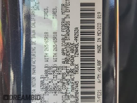 ✅ 2024 Toyota Tacoma TRD Sport • VIN: 3TMLB5JN6RM047445 • Lot: 84267215. Wystawiony na Copart z przebiegiem 26 504 mil. Bezpłatny archiwum sprzedaży aukcyjnych z USA i szczegółowy raport historii pojazdu na DreamBid. Zdjęcie 13.