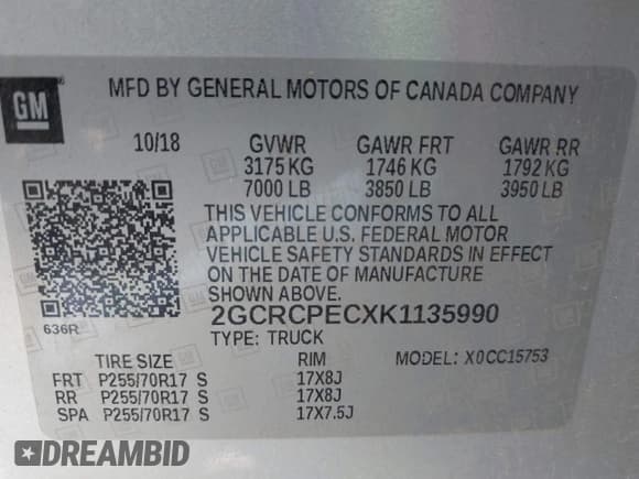 ✅ 2019 Chevrolet Silverado 1500 LT • VIN: 2GCRCPECXK1135990 • Lot: 42414230. Wystawiony na IAAI z przebiegiem 105 985 mil. Bezpłatny archiwum sprzedaży aukcyjnych z USA i szczegółowy raport historii pojazdu na DreamBid. Zdjęcie 9.