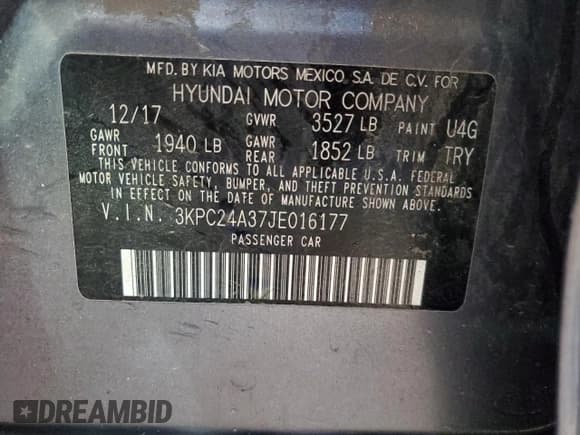 ✅ 2018 Hyundai Accent SE • VIN: 3KPC24A37JE016177 • Лот: 42456555. Опубликован ранее на Copart с пробегом 171 922 миль. Бесплатный доступ к архиву аукционных продаж из США и подробный отчёт об истории автомобиля на DreamBid. Изображение 12.