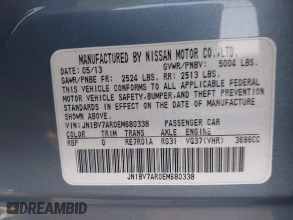 ✅ 2014 Infiniti Q50 Sport • VIN: JN1BV7AR0EM680338 • Lot: 42295999. Listed on IAAI with 112,804 mi. Free auction sales archive from the USA and detailed vehicle history report at DreamBid. Image 9.