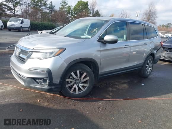 ✅ 2019 Honda Pilot EX-L • VIN: 5FNYF6H58KB092631 • Lot: 43802060. Listed on IAAI with 45,806 mi. Free auction sales archive from the USA and detailed vehicle history report at DreamBid. Image 2.