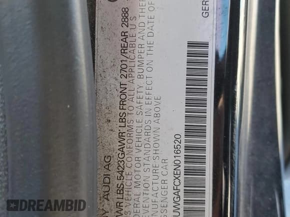 ✅ 2014 Audi A7 Premium Plus • VIN: WAUWGAFCXEN016520 • Лот: 82477725. Опубликован ранее на Copart с пробегом 139 493 миль. Бесплатный доступ к архиву аукционных продаж из США и подробный отчёт об истории автомобиля на DreamBid. Изображение 12.